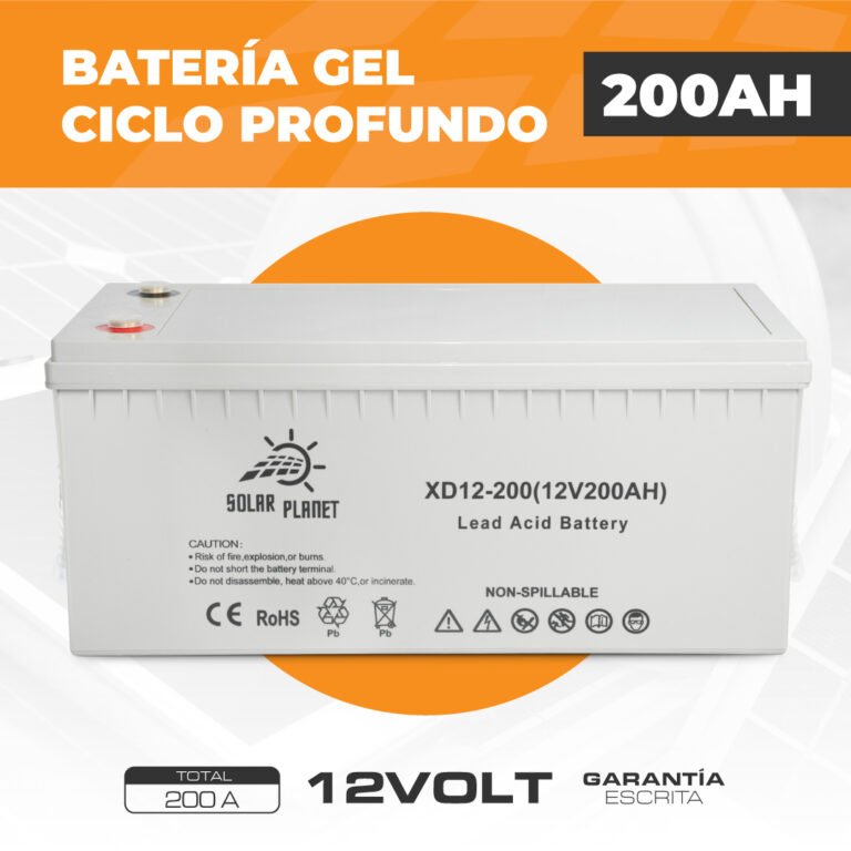 Bateria Gel Ciclo Profundo 12V 200AH Solar Planet